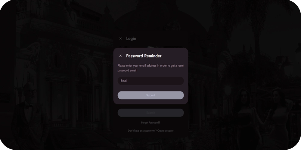 Password recovering in Mr Fortune Casino guide