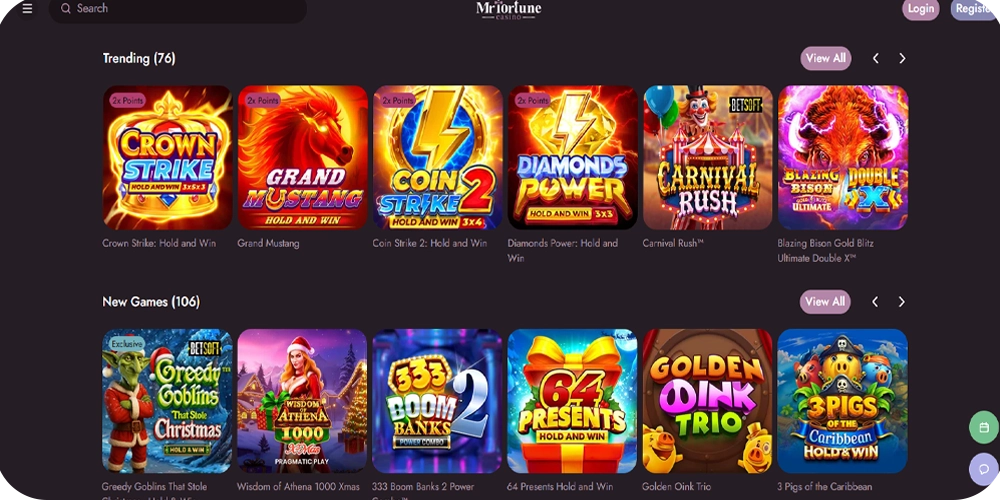 Best games in Mr Fortune Casino